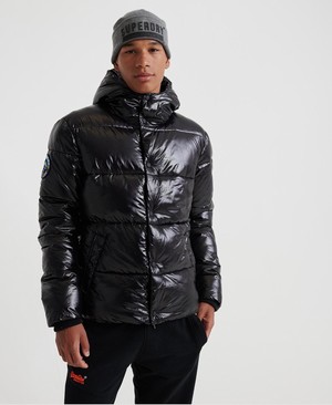 Superdry High Shine Bomber Férfi Kabát Fekete | KXIFW5106